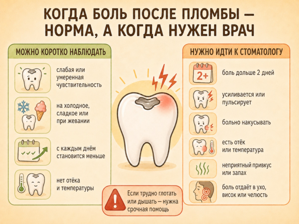 Почему болит зуб под пломбой