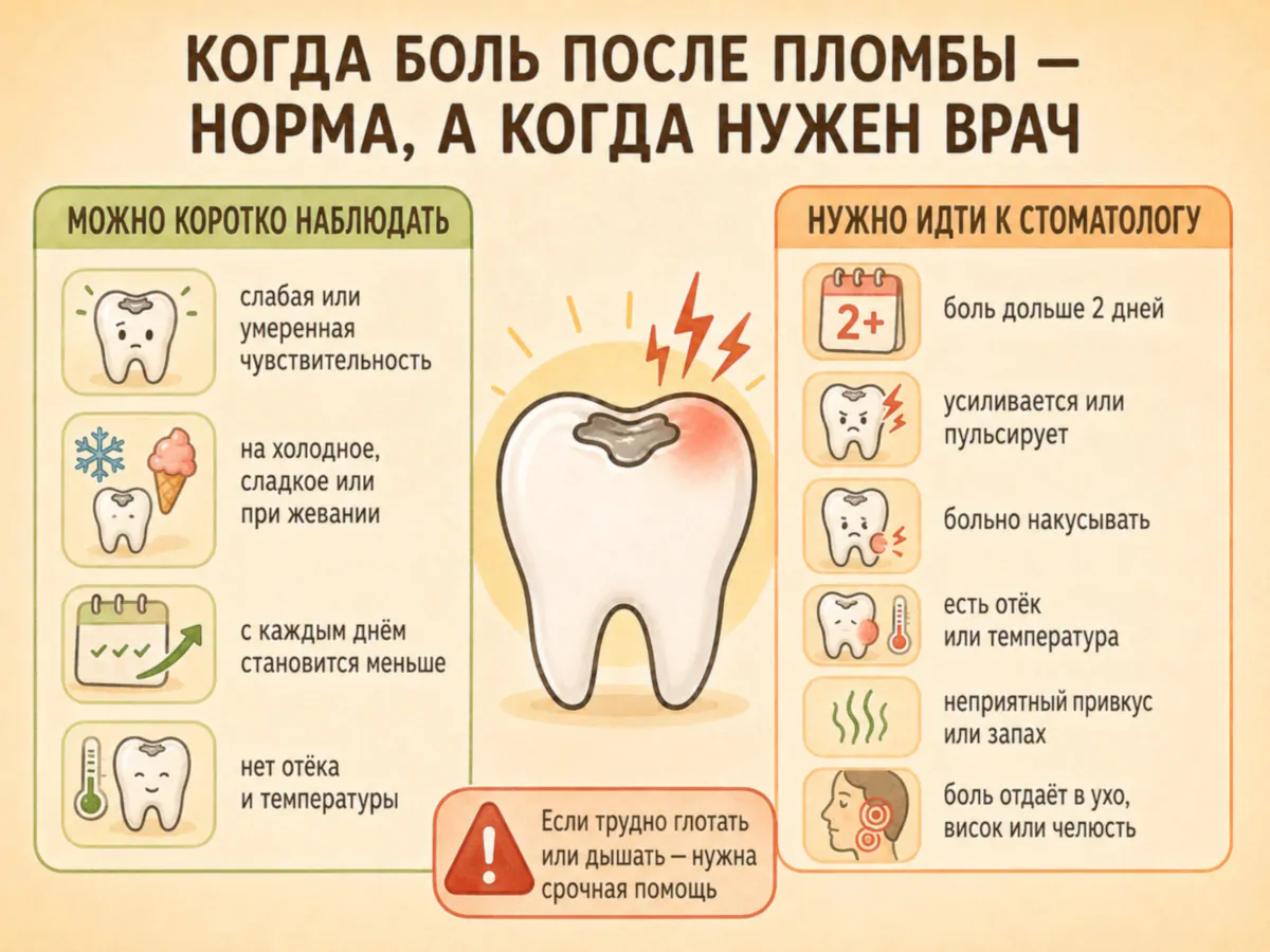 Почему болит зуб под пломбой